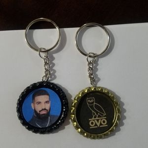 Drake Bottle Cap Keychains